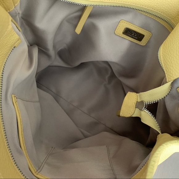 NICOLI Yellow Leather Hobo Satchel - Picture 7 of 13